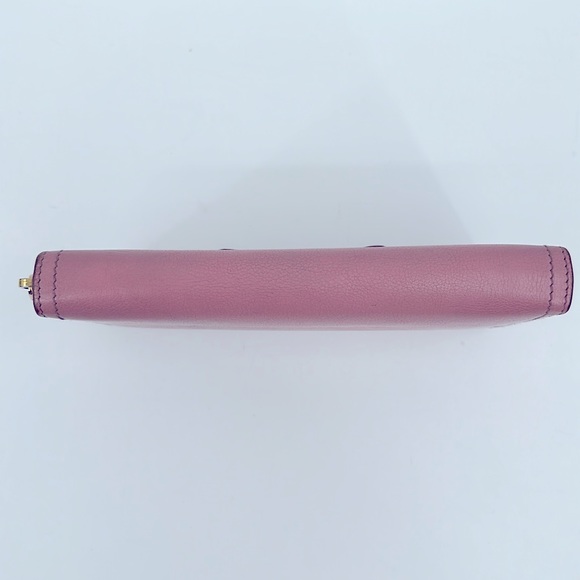 Authentic Prada Saffiano Vernice Leather Bow Zip Wallet-Pink - Picture 5 of 14